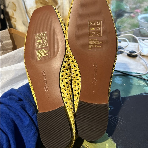 Madewell The Mylie Ballet Flat in Handwoven Leather size 7 in Iced Lemon - Picture 6 of 7